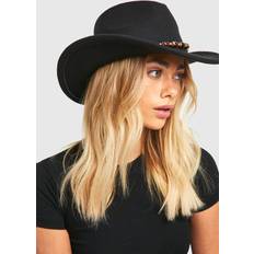Boohoo Accessories boohoo Womens Gem Stone Western Cowboy Hat - Black