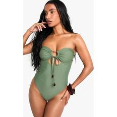 Green - Sportswear Garment Swimwear boohoo Womens Resin Trim Swimsuit - Green