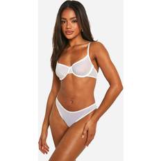Boohoo Women Lingerie Sets boohoo Womens Mesh Bra And Brief Set - White