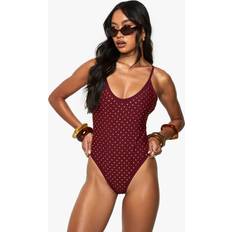 Red - Sportswear Garment Swimsuits boohoo Womens Premium Swim Hot Fix Diamante Backless Swimsuit - Red