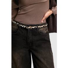 Boohoo Belts boohoo Womens 2 Pack Leopard And Suedette Belt - Black