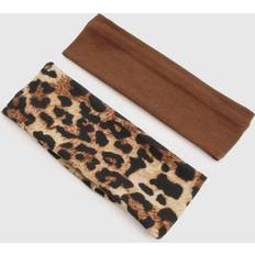 Boohoo Accessories boohoo Womens 2 Pack Leopard Jersey Headbands - Multi