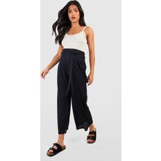 Black Maternity & Nursing Wear boohoo Womens Maternity Belted Rib Culottes 16