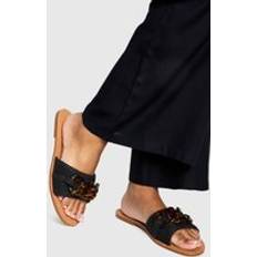 Sandals boohoo Womens Wide Fit Chain Hardware Detail Sandal - Black