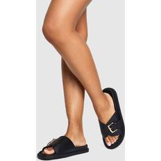 Sandals boohoo Womens Wide Fit Buckle Strap Sandal - Black
