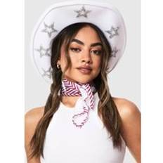 Boohoo Hats boohoo Womens Star Embellished Cowboy Hat - White