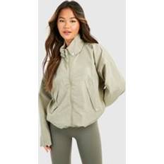 Boohoo Women Jackets boohoo Womens Popper Detail Oversized Jacket - Green