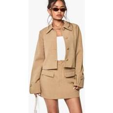 Short Skirts - Yellow boohoo Womens Woven Tailored Pocket Front Mini Skirt - Yellow