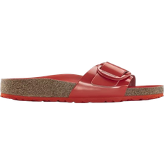 Birkenstock Madrid Big Buckle Natural Leather Patent High Shine - Tomato