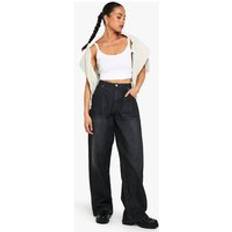 boohoo Womens Basic Boyfriend Jean - Black