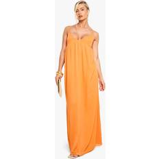 boohoo Womens Chiffon Strappy Volume Maxi Dress - Orange
