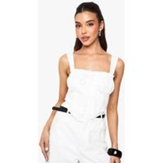 Beige - Women Corsets boohoo Womens Lace Trim Milkmaid Corset - White