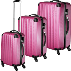 tectake Lightweight Set of 3 - Rosa