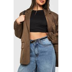 Boohoo Accessories boohoo Womens Abstract Hardware Skinny Belt - Black