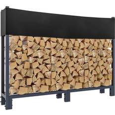 Chimeneas CLP Soporte Para Leña Martin Lona Metal Antracita 25x160x115 cm