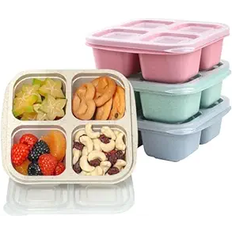 Shein Snack Divided Bento Lunch Box With Transparent Lids Reusable Meal Prep Lunch Adults No BPA Compartment Storage Food Container