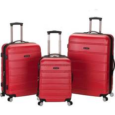 Rockland ABS-plast Resväskeset Rockland Melbourne 3 delar - Red