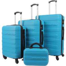 Suitcase Sets Groundlevel Regency Hard Shell Luggage Set of 4 - Teal