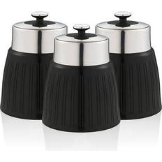 Chrome Kitchen Containers Swan Retro Black Kitchen Container 3pcs 1L