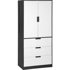 Furniture on sale Homcom Modern Clothes Storage Black Wardrobe 80x180.1cm