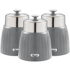 Swan retro set of 3 storage canisters Swan Retro Gray Kitchen Container 3pcs 1L