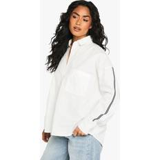 Boohoo Shirts boohoo Womens Side Stripe Oversized Shirt - White
