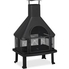 Focolari Relaxdays Forno Da Terrazzo Con Grill 110x63x51 cm Nero