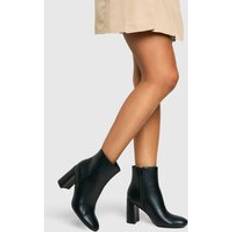 Black Ankle Boots boohoo Womens Block Heeled Ankle Boot - Black