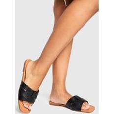 Sandals boohoo Womens Woven Basic Mule Sandals - Black