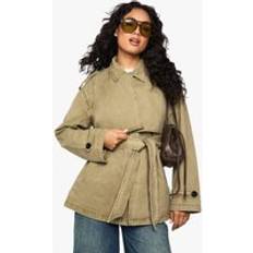 Boohoo Trenchcoats boohoo Womens Belted Short Trench Coat - Light Khaki