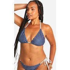 Checkered - Women Swimwear boohoo Womens Plus Gingham Bikini Top - Blue