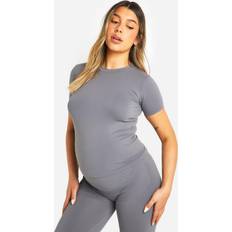 boohoo Womens Maternity Soft Touch Basic T-Shirt Grey S