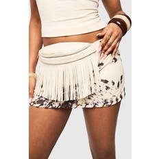 Beige - Women Bum Bags boohoo Womens Textured Fringe Bum Bag - Cream