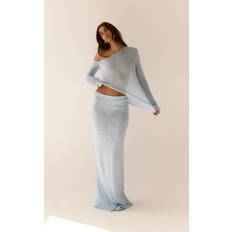 PrettyLittleThing Filigree Maxi Skirt - Blue