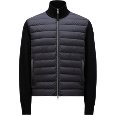 Moncler Men Cardigans Moncler Padded Wool & Cashmere Zip-Up Cardigan - Black