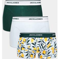 Jack & Jones Green Men's Underwear Jack & Jones Lemon Print Trunks 3 Pack Multi Green