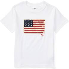 Beige T-shirts Polo Ralph Lauren Boys White Cotton Iconic Flag T-Shirt