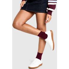 White Trainers boohoo Womens Striped Gum Sole Trainers - White