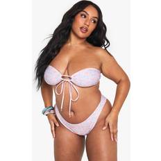 Purple - Women Bikini Bottoms boohoo Womens Plus Shell Print High Waist Brief - Purple