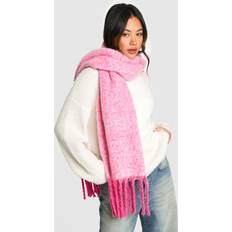 Boohoo Scarfs boohoo Womens Two Tone Chunky Knitted Scarf - Pink