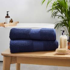 Dunelm Cotton Bath Towel Blue (150x90cm)