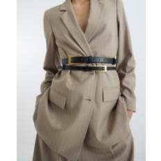 Women Belts River Island Faux Leather Double Buckle Belt - Black