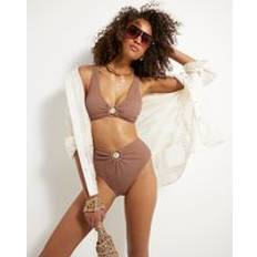 River Island Womens Brown Textured Bikini Top - 18