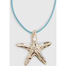Blue Necklaces boohoo Womens Turquoise Starfish Rope Necklace - Blue