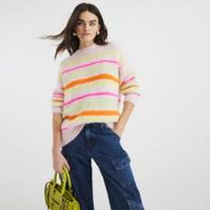 River Island Dam Tröjor River Island Womens Bright Stripe Jumper - Pink