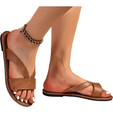 Shein Women Comfortable, Lightweight, Casual And Versatile Slip-On Flat Slippers, Large Size, For Spring And Summer, Outdoor Wearing