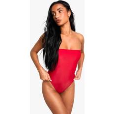 Boohoo Swimsuits boohoo Womens Petite Swimwear Essentials Bandeau Swimsuit - Red