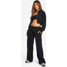 Women Suits boohoo Womens Petite 3 Piece Bomber Tracksuit - Black