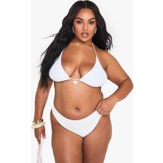 Women Bikini Sets on sale boohoo Womens Plus Daisy Trim Bikini Set - White