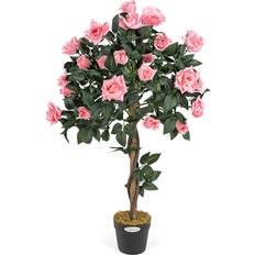 Pink artificial flowers Christow Artificial Rose Pink (3ft) Artificial Plant